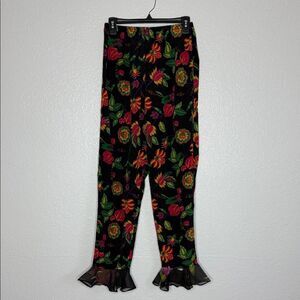 Vintage Y2K Floral Ruffle Hem Pants